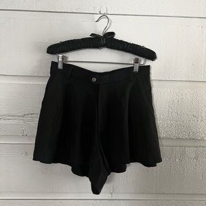Black wide leg shorts
